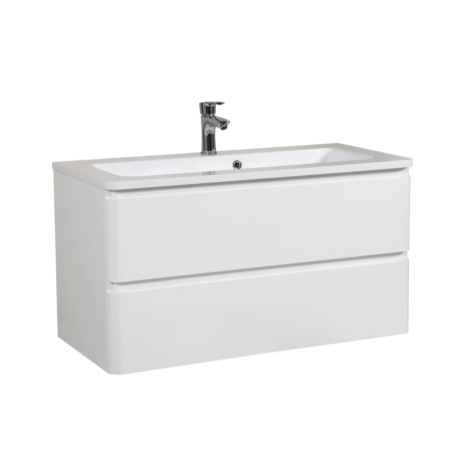 Тумбы под раковину AQUARODOS "Акцент" 100 (M-AKCENT-100-KN-WHITE-GLOSS) белый