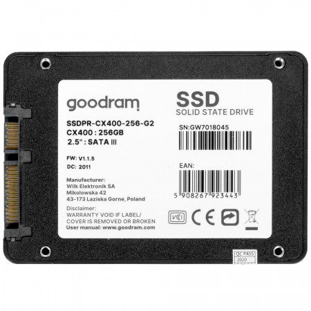256 GB SSD диск GOODRAM CX400 G.2 (SSDPR-CX400-256-G2) черный