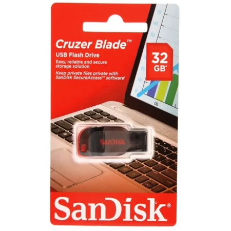 32 ГБ USB Флеш-накопитель SanDisk Cruzer Blade (SDCZ50-032G-B35) черный