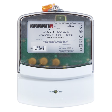 Счетчик электроэнергии Saiman Дала СА4-Э720 3x220/380V 5-60A белый
