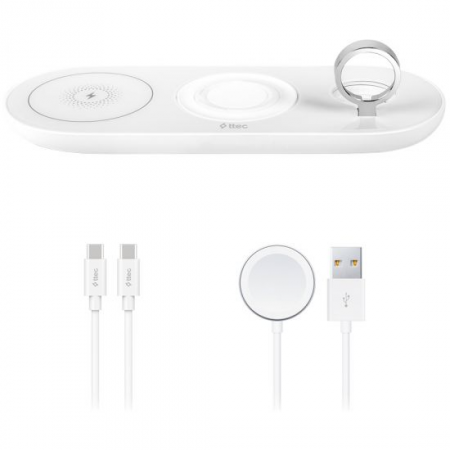 Беспроводное зарядное устройство ttec AirCharger Trio 3 İN 1 iPhone + Apple Watch + AirPods (2KS16) белый