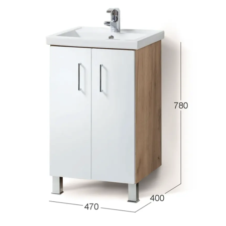 Тумбы под раковину SANITEСO Янтарь 50 (SANITECO50-01) (БЕЗ РАКОВИНЫ) белый