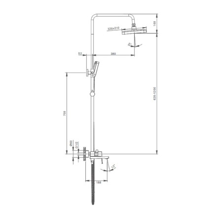 Душевая система Splenka S01.24.03 золотой сатин