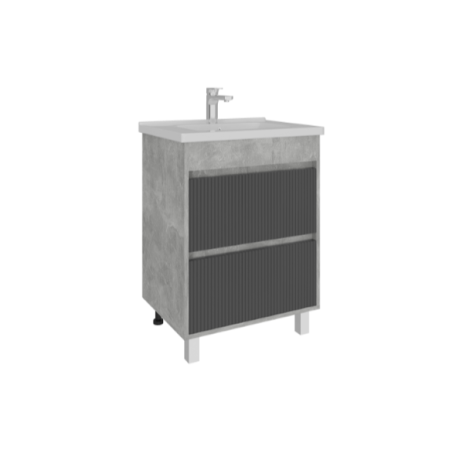 Тумба под раковину AVK2 Эвелин (A2 ТР 2Я 800 К) (БЕЗ РАКОВИНЫ) серый