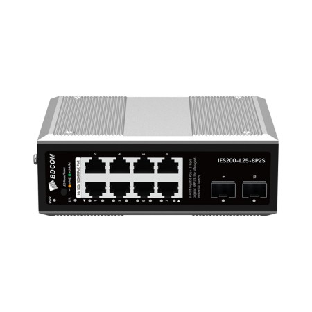 Коммутатор BDCOM IES200-L25-8P2S черный