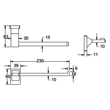 Полотенцедержатель Rose RG1606H черный