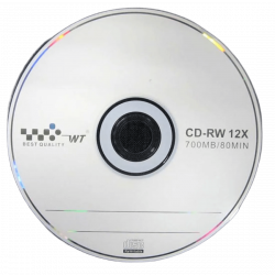 CD-диск WT CD-RW Disk, 0.7 ГБ, Cake Box, 50 шт белый