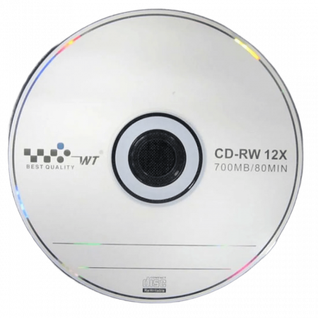CD-диск WT CD-RW Disk, 0.7 ГБ, Cake Box, 50 шт белый