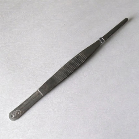 Пинцет прямой 160mm серый