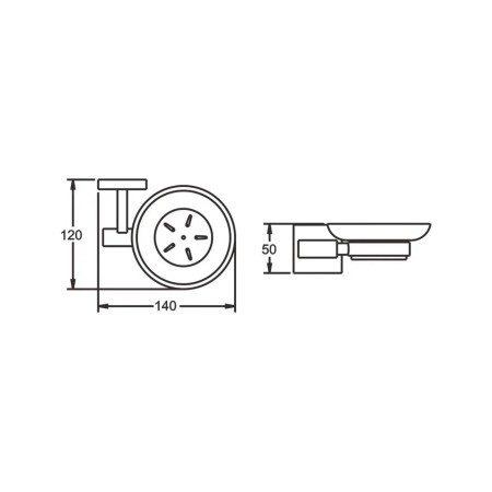 Мыльница стеклянная Rose RG3003H черная