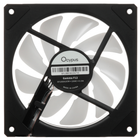 Вентилятор для корпуса Ocypus Gamma F12 BK ARGB REVERSE BLADE (Gamma-F12-BK1AM01X-GL) черный