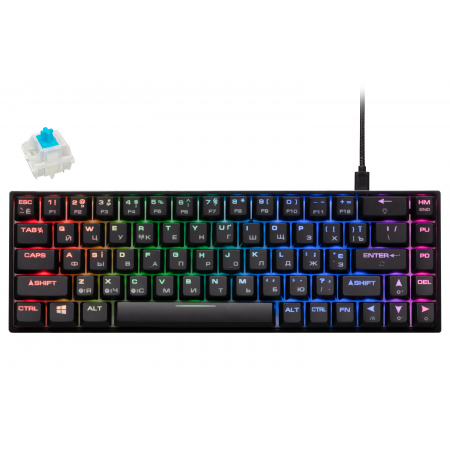 Клавиатура проводная 2E GAMING KG380 (2E-KG380UBK-BL BLUE SWITCH) черный
