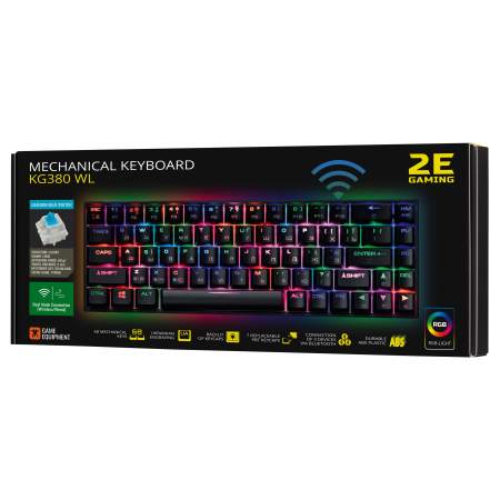 Клавиатура проводная 2E GAMING KG380 (2E-KG380UBK-BL BLUE SWITCH) черный
