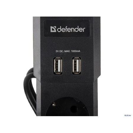 Сетевой фильтр Defender DFS-453  чёрный