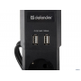 Сетевой фильтр Defender DFS-453  чёрный
