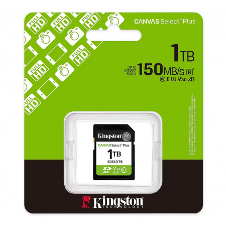 1 Тб Карта памяти Kingston Canvas Select Plus microSDXC (SDS3/1TB) черный