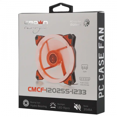 Вентилятор для компьютерного корпуса Crown CMCF-12025S-1233 оранжевый
