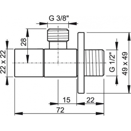 Угловой четырехгранный AlcaPlast ARV002-BLISTR хром