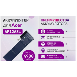 Аккумулятор для ноутбука ACER AP12A3i черный
