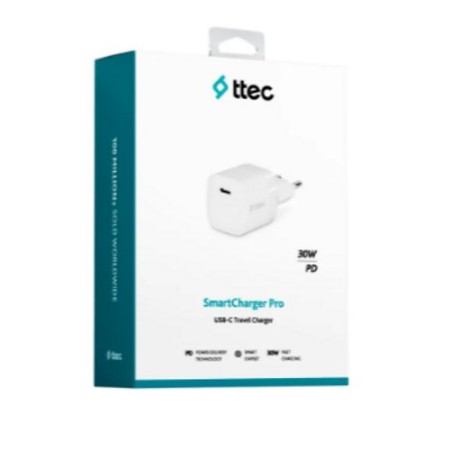 Сетевое зарядное устройство ttec SmartCharger GAN 30W PD USB-C Travel Fast Charger (2SCG30B) белый