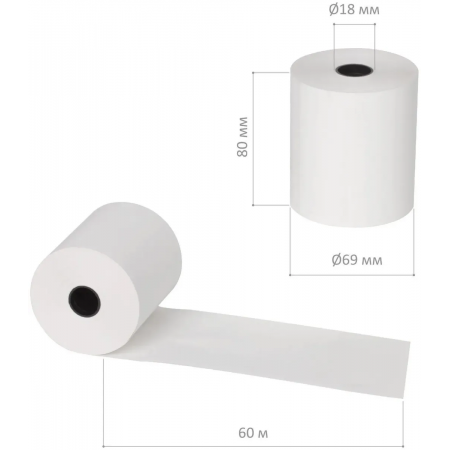 Лента 80*18 мм, 60 м BRAUBERG Thermal Eco 80