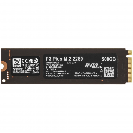500 ГБ SSD диск Crucial P3 Plus (CT500P3PSSD8) черный