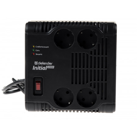 Стабилизатор напряжения Defender AVR Initial 2000/955W (Initial 2000) черный