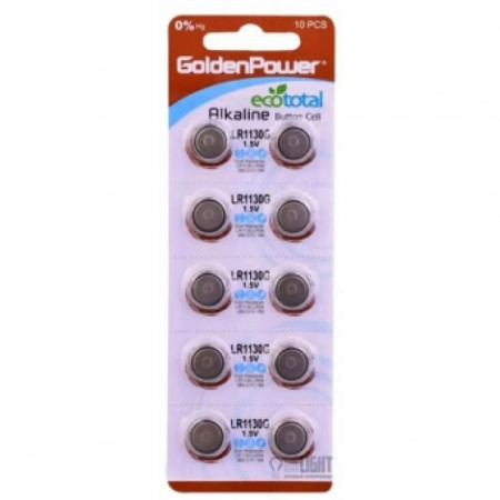Батарейка Golden Power LR1130G Alkaline [LR1130] (1,5/LR1130/LR54/389/G10/189) 1 шт серебристый