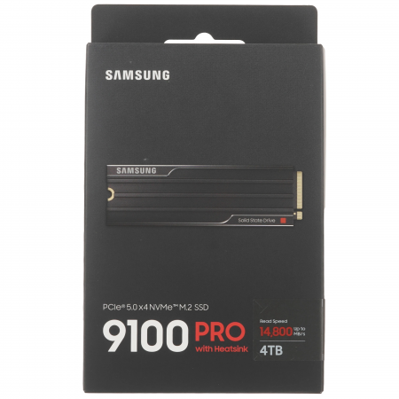 4 ТБ SSD диск Samsung 9100 PRO с радиатором (MZ-VAP4T0CW) черный