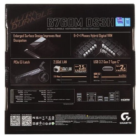Материнская плата GIGABYTE B760M DS3H WF6E GEN5 черный