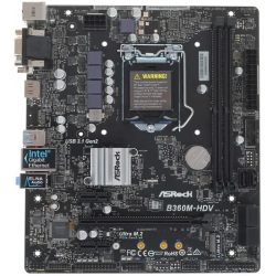 Материнская плата ASRock B360M-HDV черный