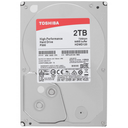 2 ТБ Жесткий диск Toshiba P300 (HDWD120EZSTA) серебристый