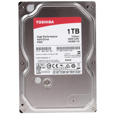1 ТБ Жесткий диск Toshiba P300 (HDWD110EZSTA) серебристый