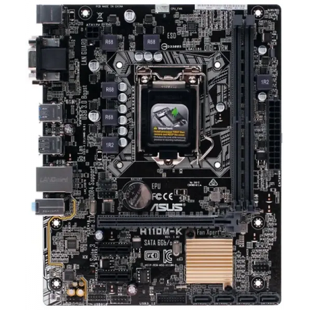 Материнская плата ASUS H110M-K черный