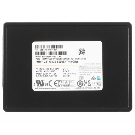 480 ГБ SSD диск Samsung PM897 (MZ7L3480HBLT-00A07) черный