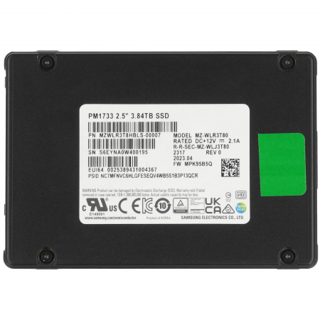 3.84 ТБ SSD диск Samsung PM1733 (MZWLR3T8HBLS-00007) черный