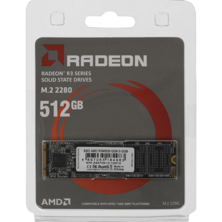 512 ГБ SSD диск AMD Radeon R3 (R3MS0512G8) черный
