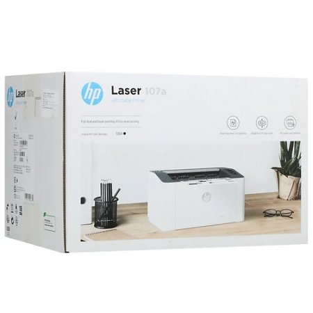 Принтер лазерный HP LaserJet M107a (4ZB77A) белый