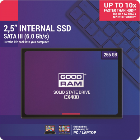 256 ГБ SSD диск Goodram CX400 (SSDPR-CX400-256) черный