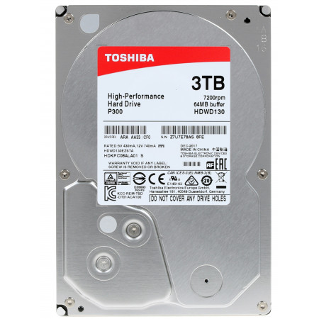 3 ТБ Жесткий диск Toshiba P300 (HDWD130EZSTA) серебристый