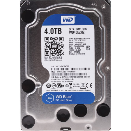 4 ТБ Жесткий диск Western Digital Blue (WD40EZRZ) серебристый