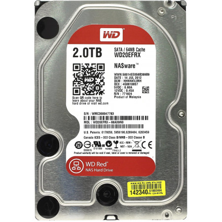 2 ТБ Жесткий диск Western Digital Red (WD20EFRX) серебристый