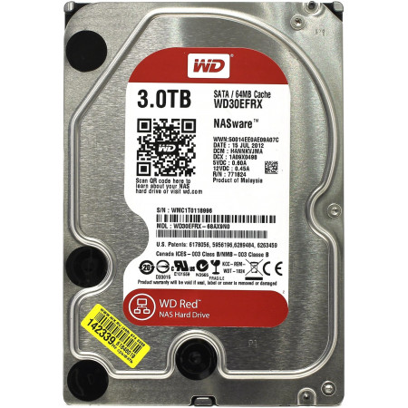 3 ТБ Жесткий диск Western Digital Red (WD30EFRX) серебристый