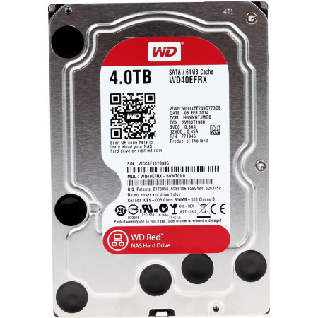 4 ТБ Жесткий диск Western Digital Red (WD40EFRX) серебристый