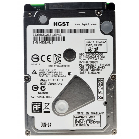 500 ГБ Жесткий диск Hitachi Travelstar Z5K500 (HTS545050A7E680) серебристый