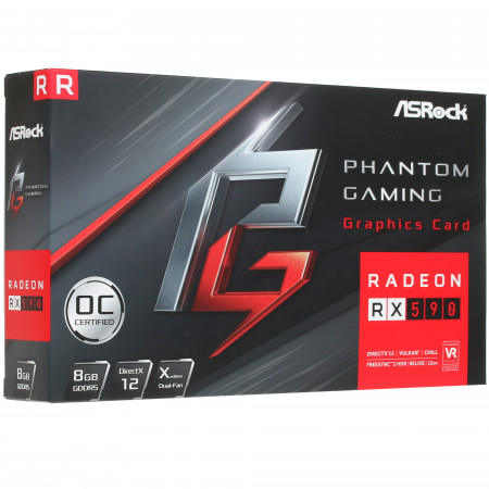 Видеокарта ASRock Phantom Gaming Radeon RX 590 OC (PG X RADEON RX590 8G ОC) черно-серый