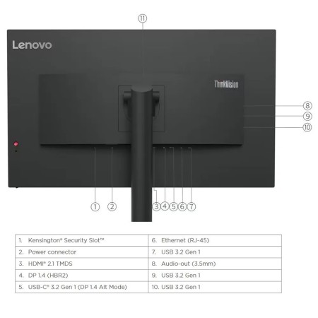 31.5" Монитор Lenovo ThinkVision T32h-30 (63D3GAT1EU) черный