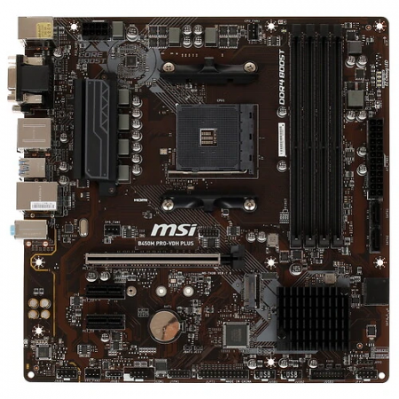 Материнская плата MSI B450M PRO-VDH PLUS коричневый