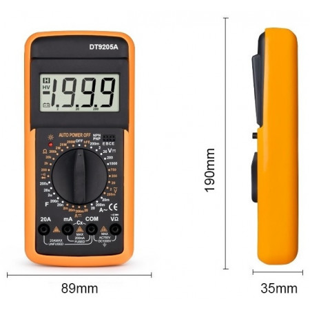 Мультиметр цифровой ANENG DT-9205A черный
