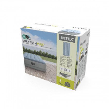 Матрас надувной Intex 64157 серый